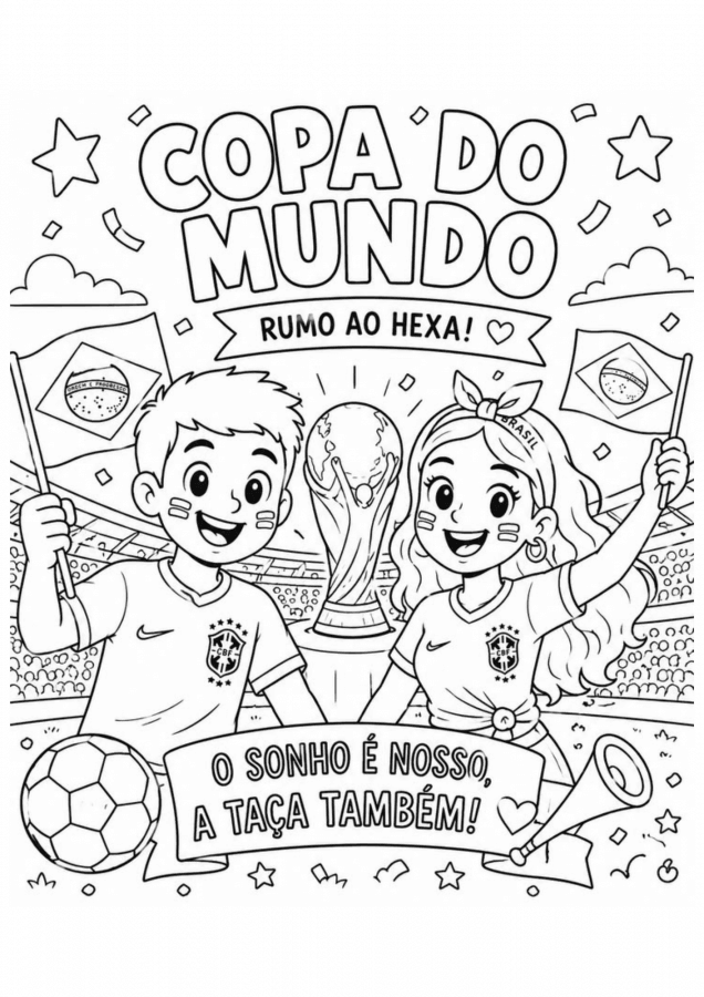 Desenho de Copa do Mundo da FIFA 2026 para imprimir