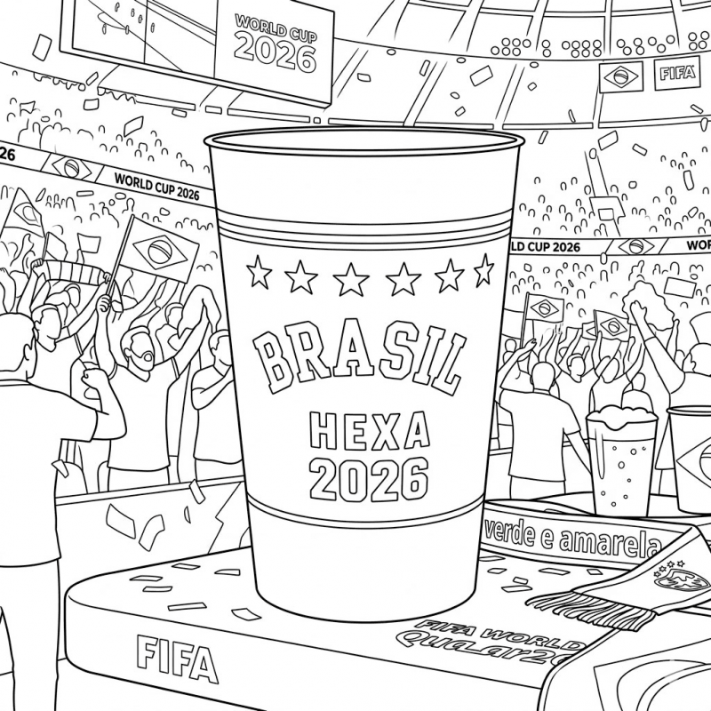 Desenho de Copa do Mundo da FIFA 2026 para imprimir