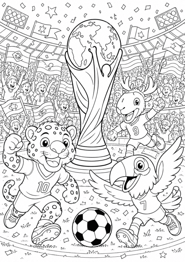 Desenho de Copa do Mundo da FIFA 2026 para imprimir