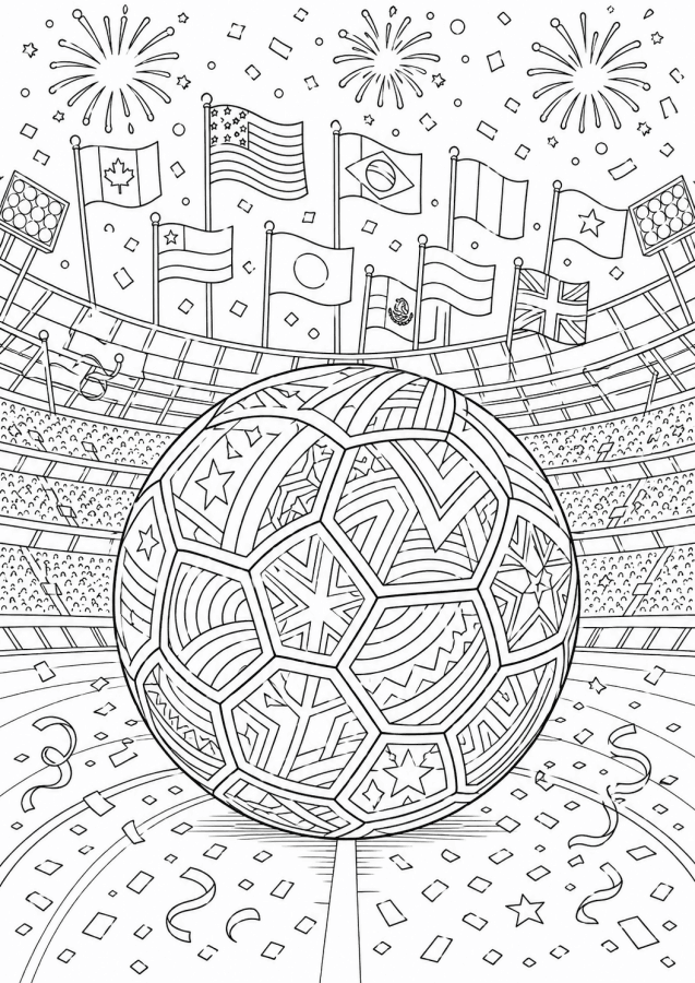 Desenho de Copa do Mundo da FIFA 2026 para imprimir
