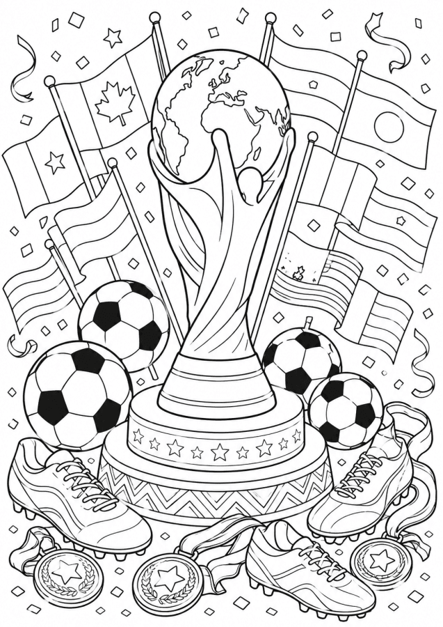 Desenho de Copa do Mundo da FIFA 2026 para imprimir