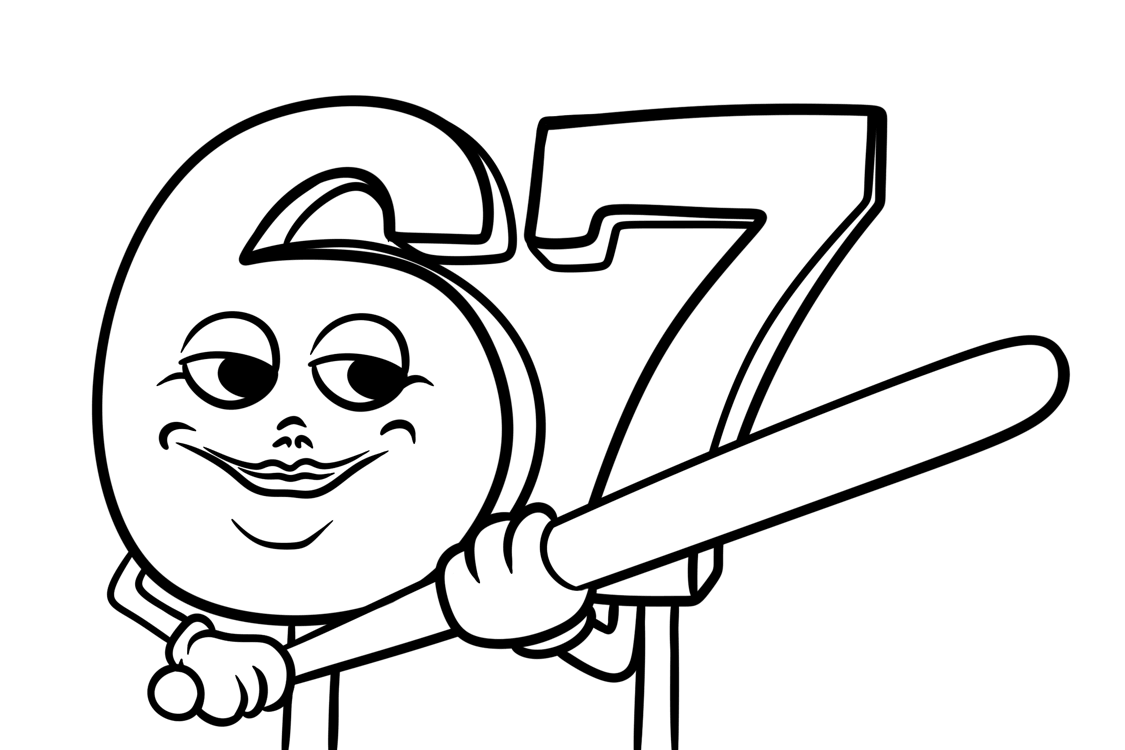 Desenho de 67 (Six Seven) para imprimir