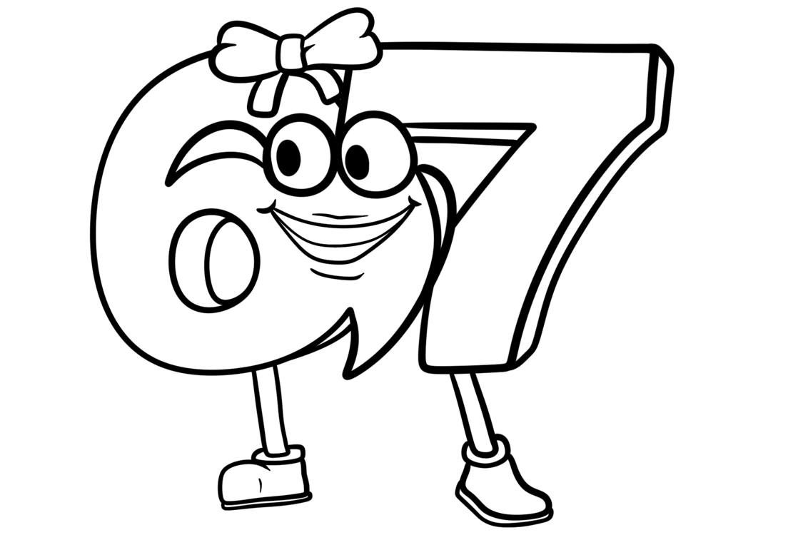 Desenho de 67 (Six Seven) para imprimir