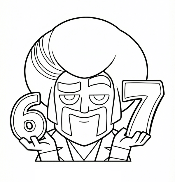 Desenho de 67 (Six Seven) para imprimir