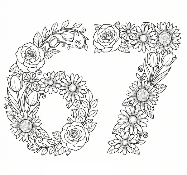 Desenho de 67 (Six Seven) para imprimir