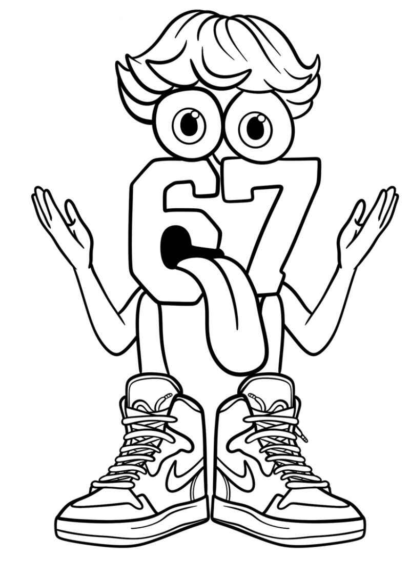 Desenho de 67 (Six Seven) para imprimir