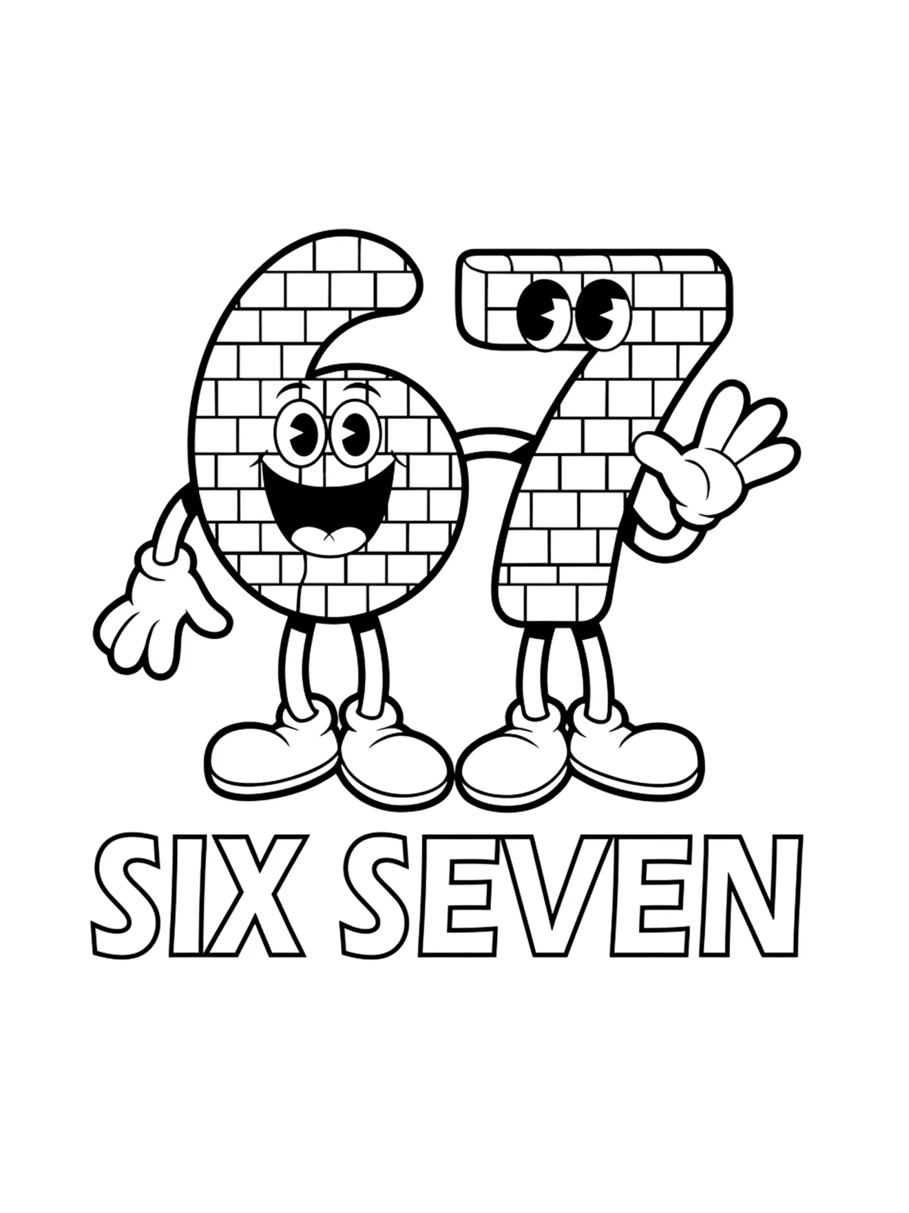 Desenho de 67 (Six Seven) para imprimir