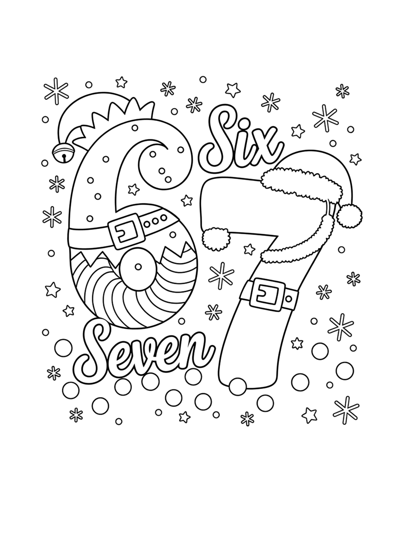 Desenho de 67 (Six Seven) para imprimir