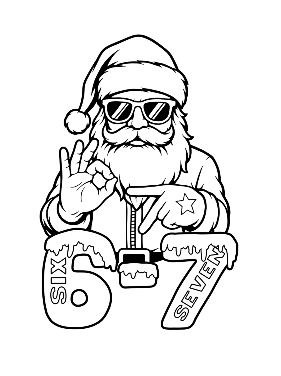 Desenho de 67 (Six Seven) para imprimir