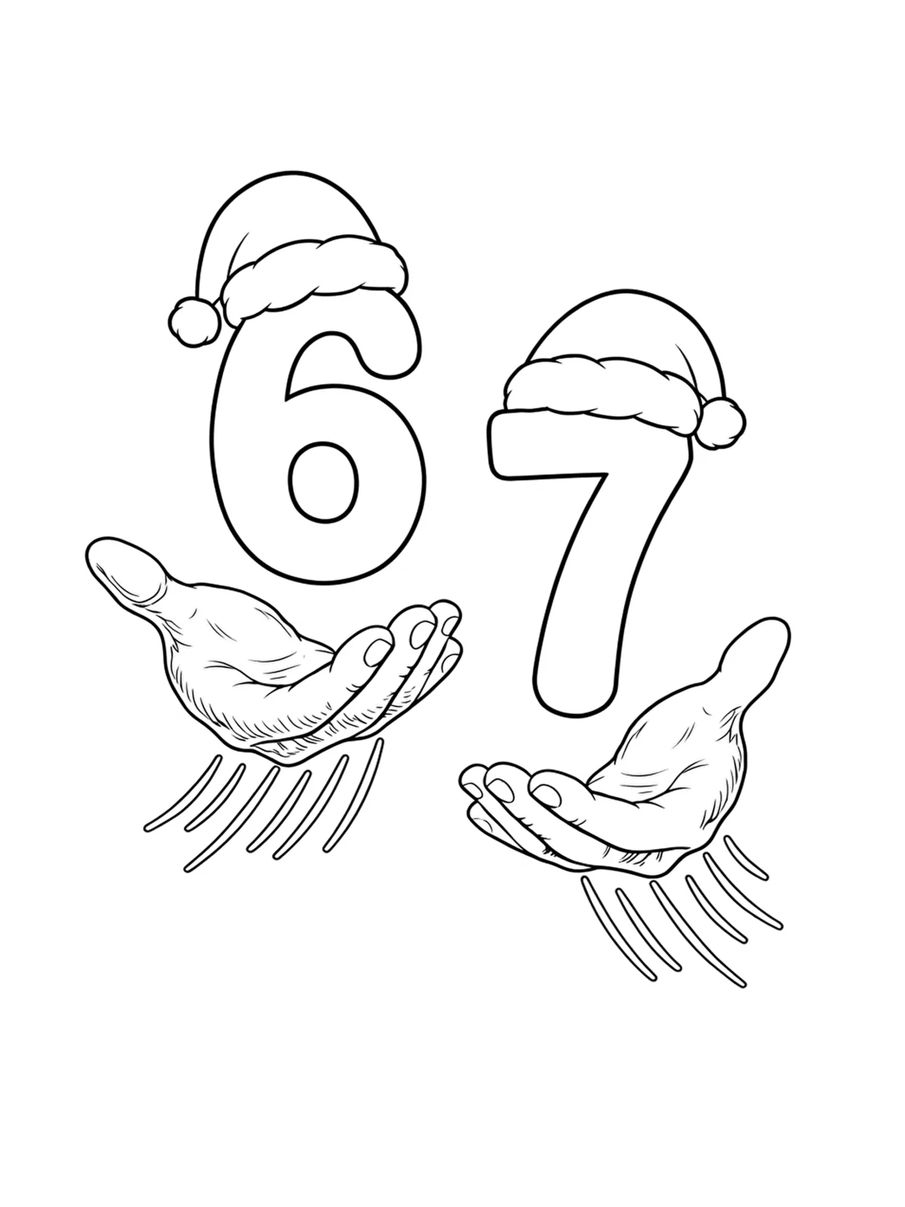Desenho de 67 (Six Seven) para imprimir