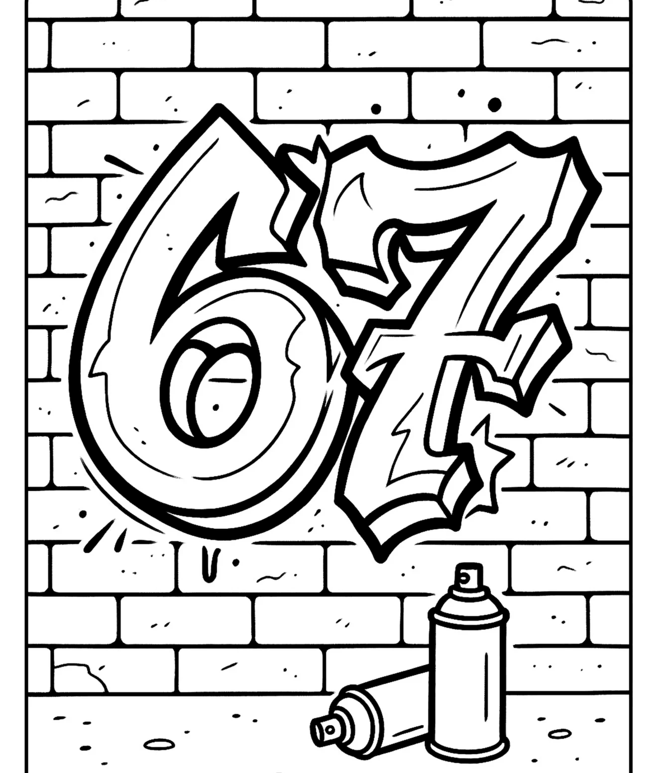 Desenho de 67 (Six Seven) para imprimir