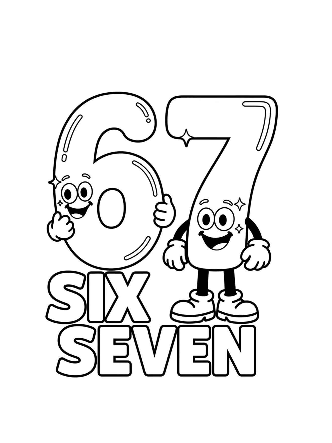 Desenho de 67 (Six Seven) para imprimir