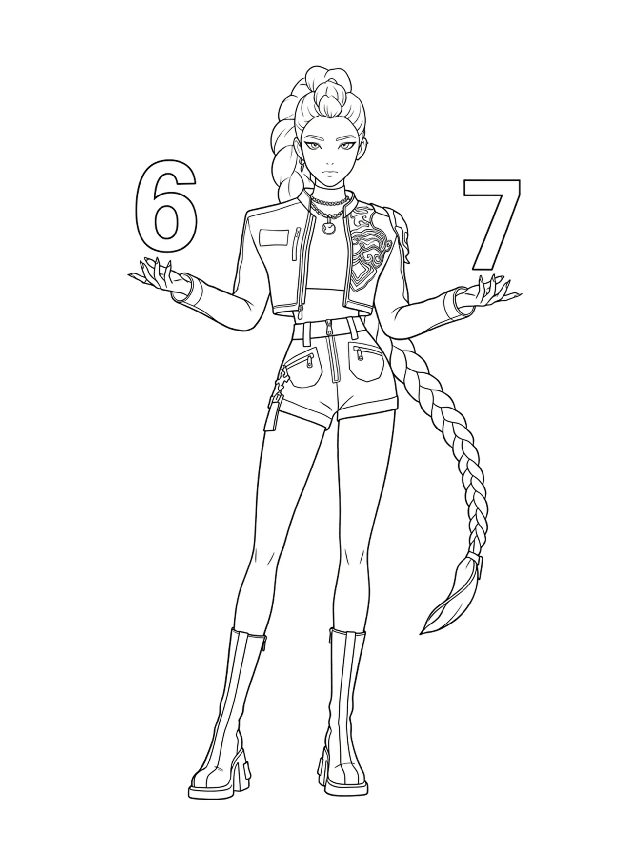 Desenho de 67 (Six Seven) para imprimir
