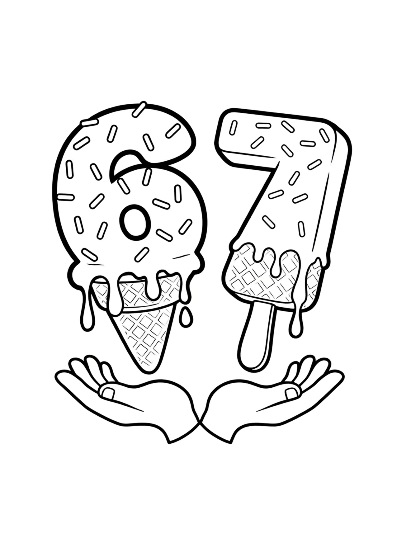 Desenho de 67 (Six Seven) para imprimir
