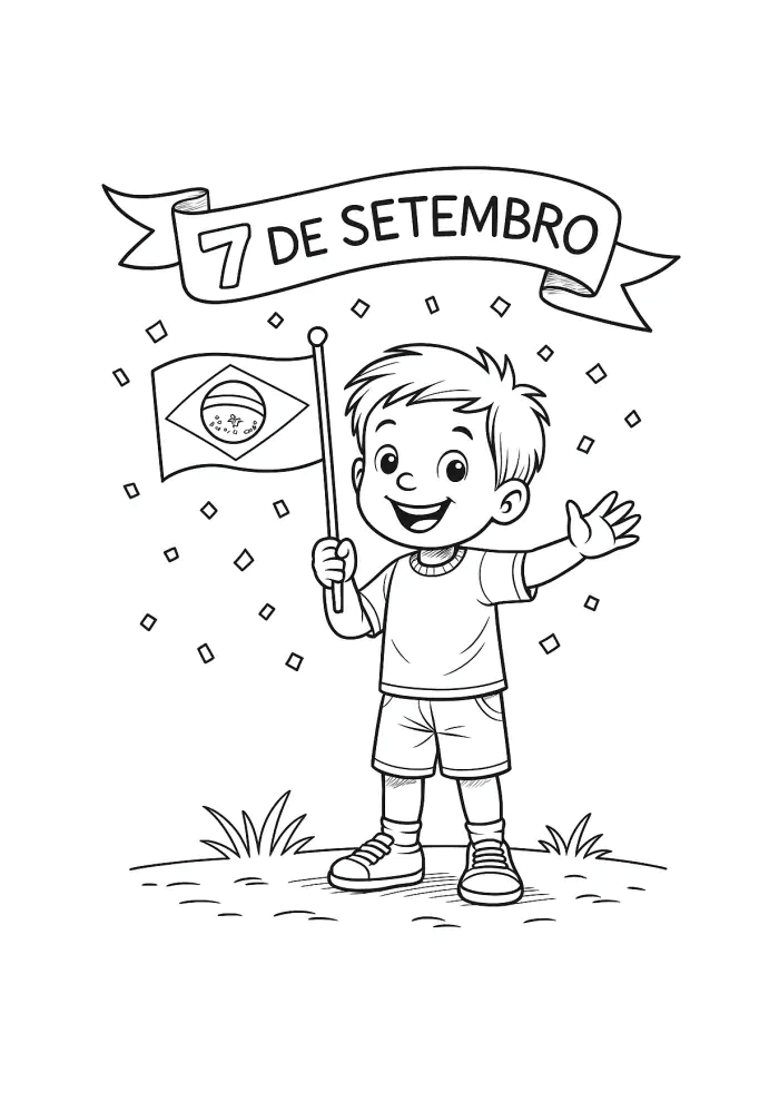 Desenho de Dia da Independência do Brasil (7 de Setembro) para imprimir