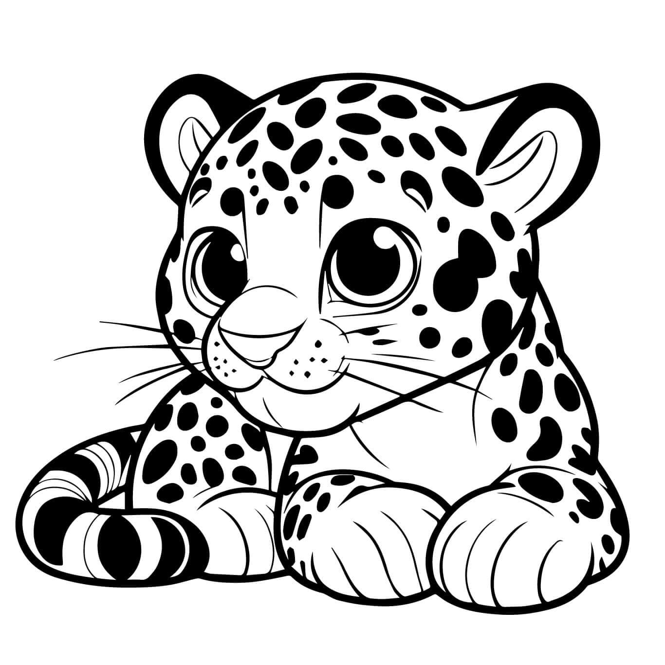 Desenho de Onças Pintadas para imprimir