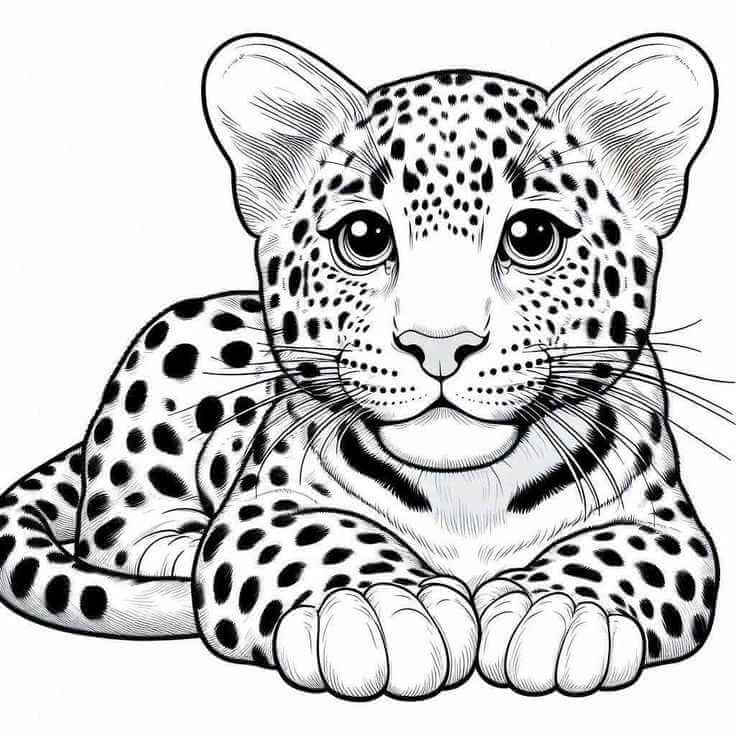 Desenho de Onças Pintadas para imprimir