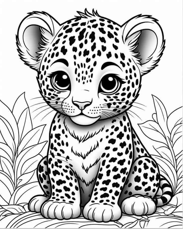 Desenho de Onças Pintadas para imprimir