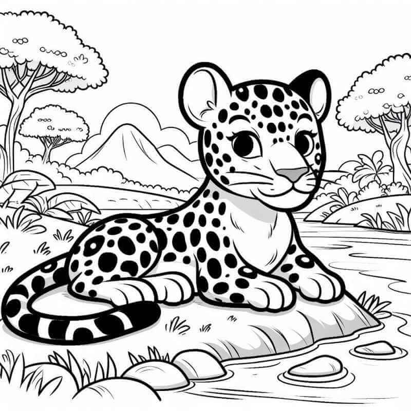 Desenho de Onças Pintadas para imprimir