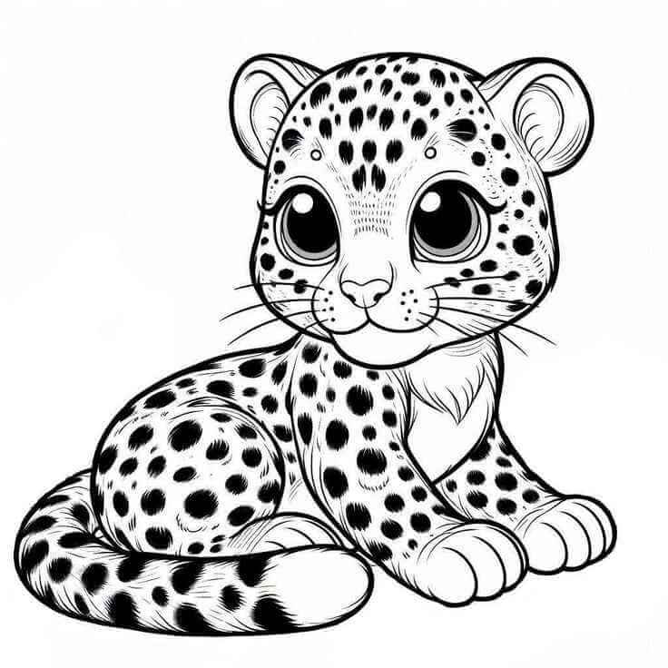 Desenho de Onças Pintadas para imprimir