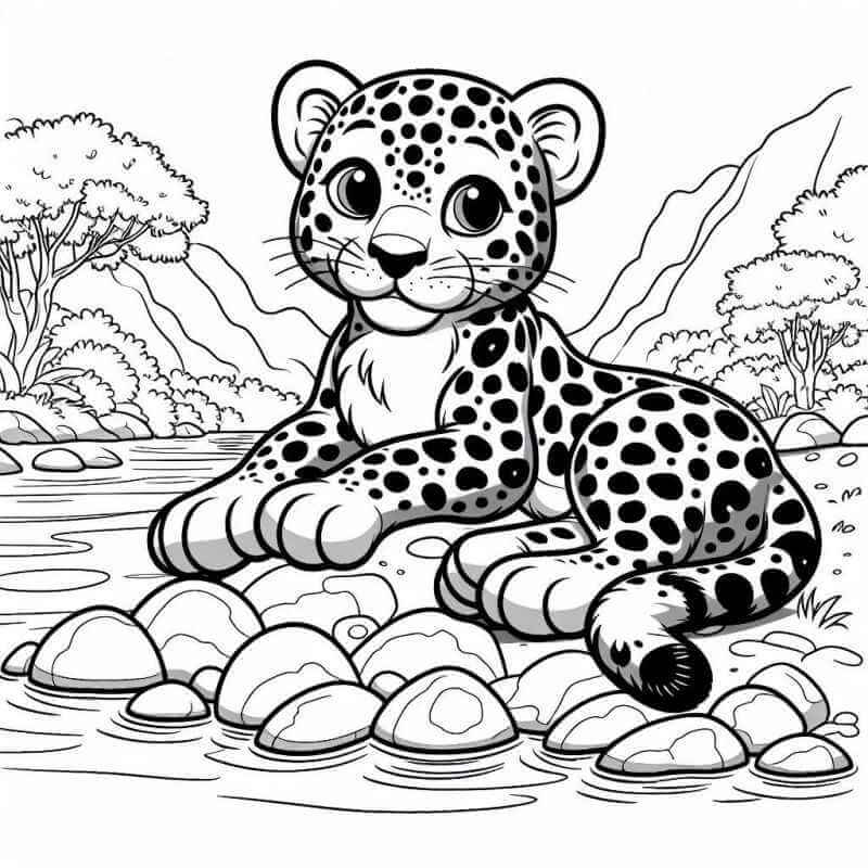 Desenho de Onças Pintadas para imprimir