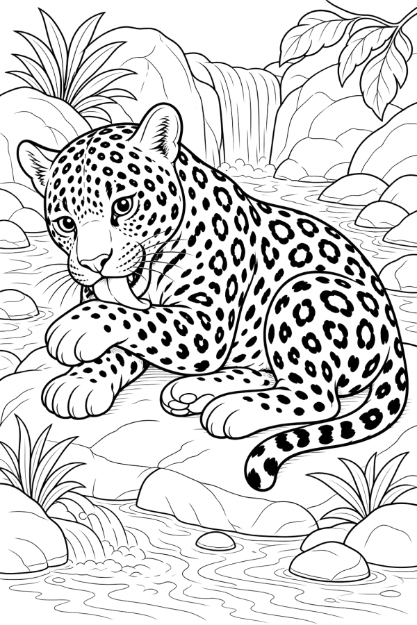 Desenho de Onças Pintadas para imprimir