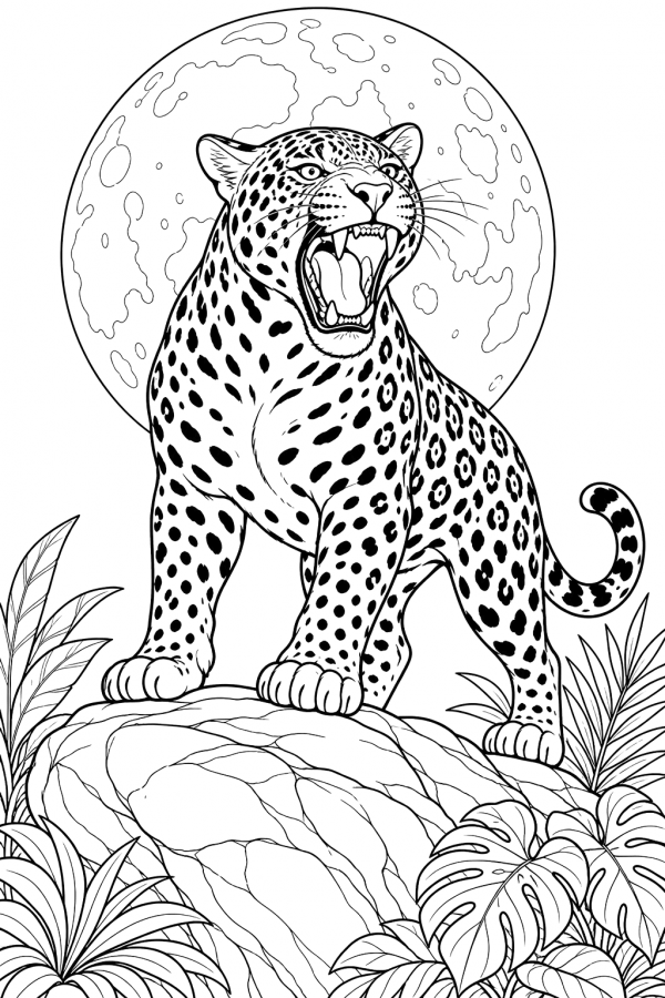 Desenho de Onças Pintadas para imprimir