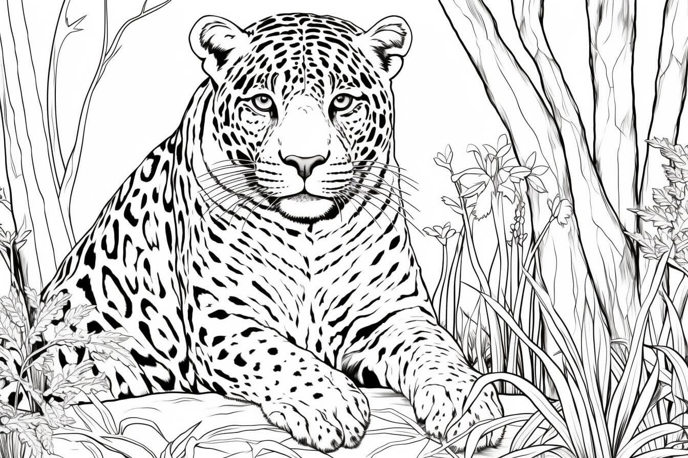 Desenho de Onças Pintadas para imprimir