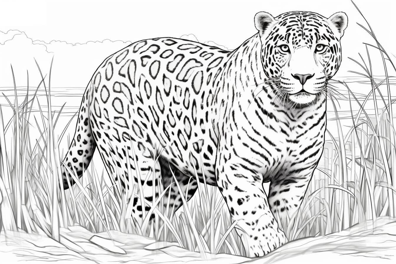 Desenho de Onças Pintadas para imprimir