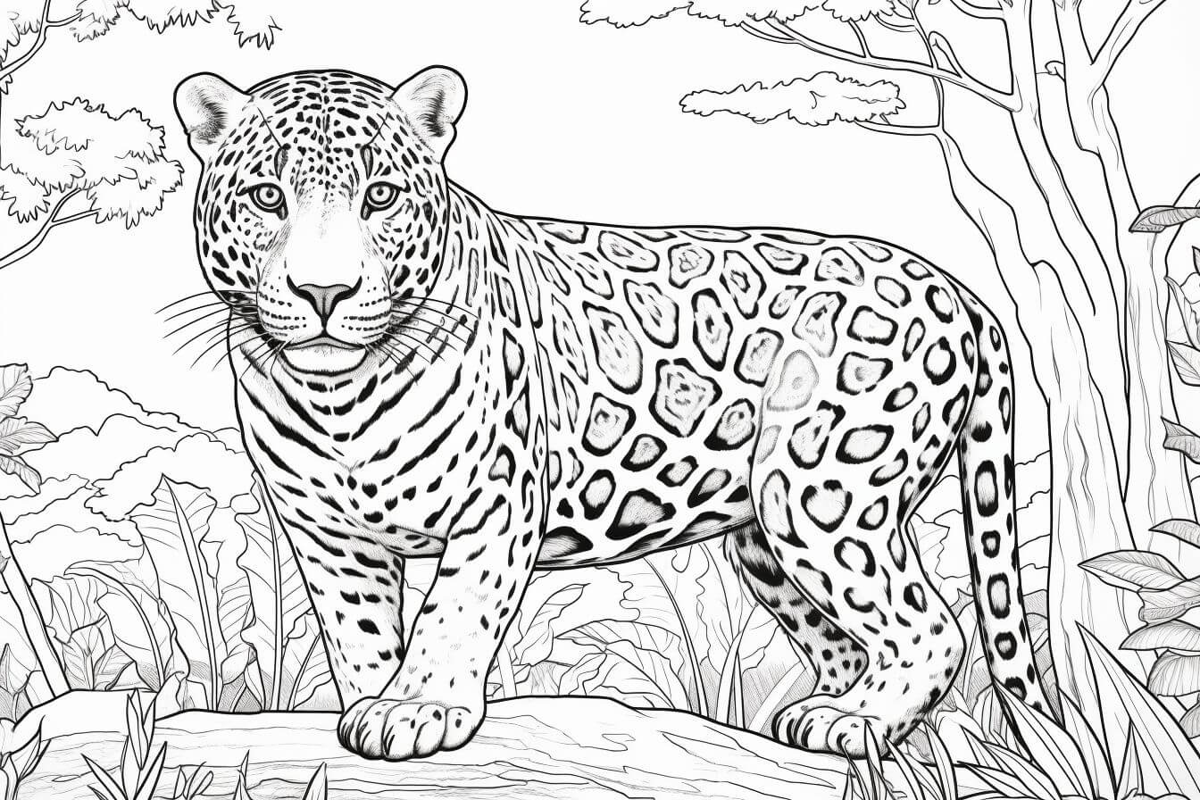 Desenho de Onças Pintadas para imprimir