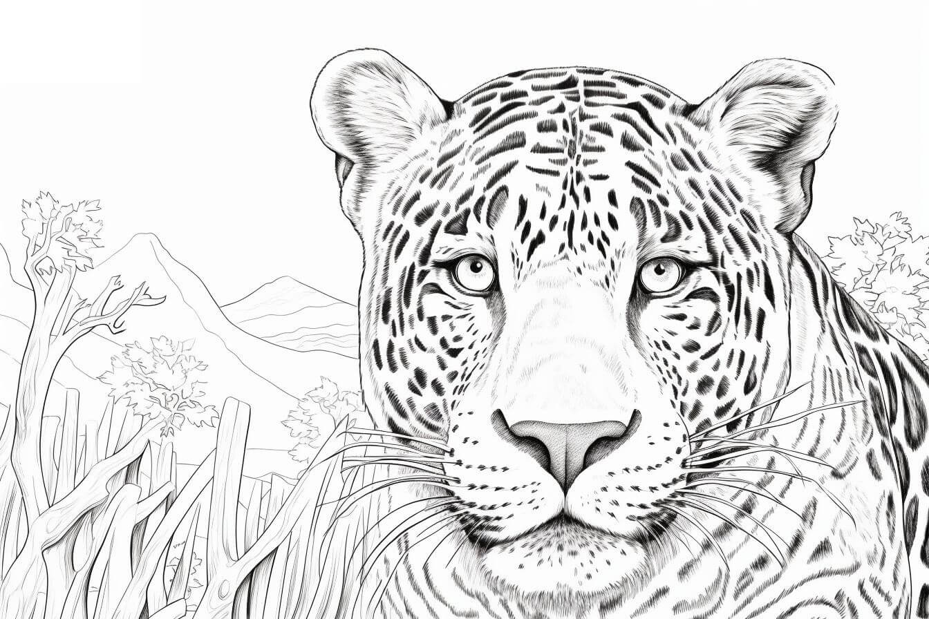 Desenho de Onças Pintadas para imprimir