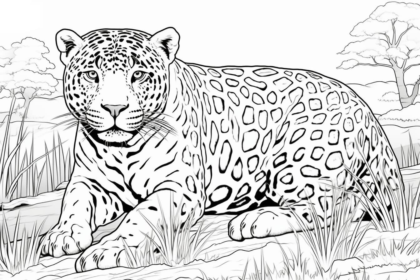 Desenho de Onças Pintadas para imprimir