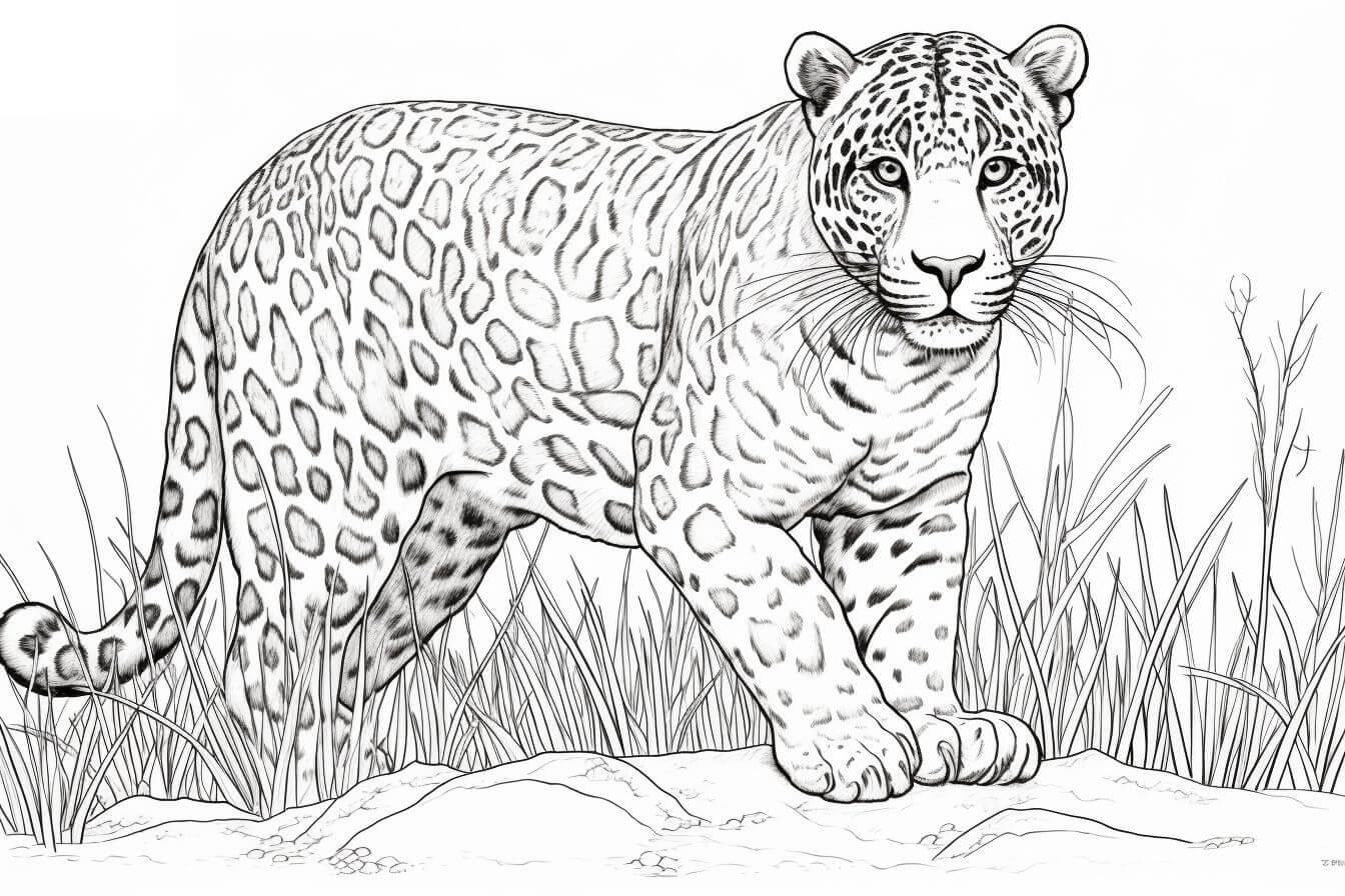Desenho de Onças Pintadas para imprimir