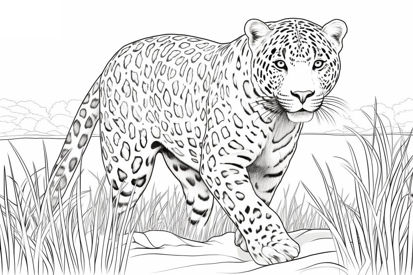 Desenho de Onças Pintadas para imprimir