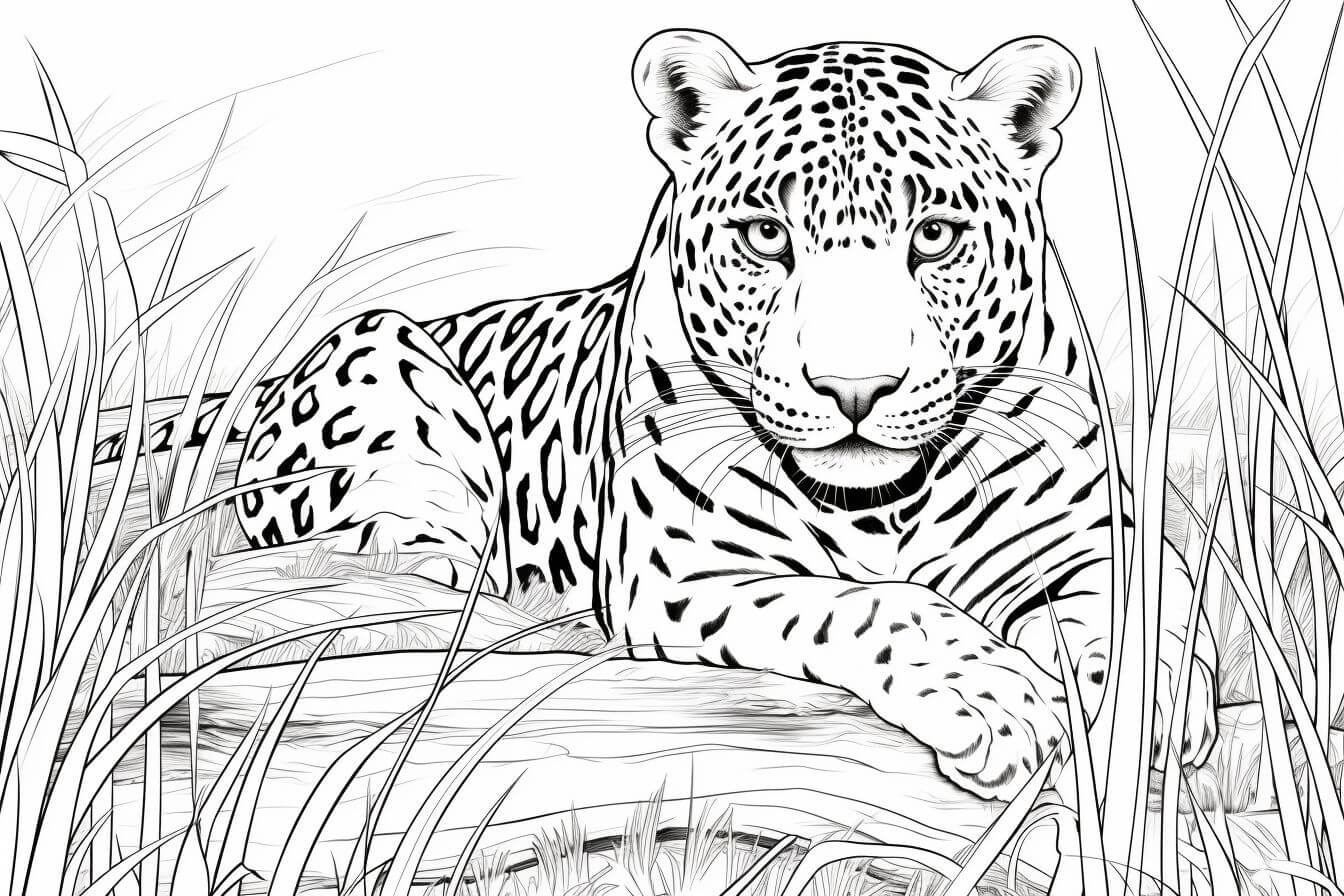 Desenho de Onças Pintadas para imprimir