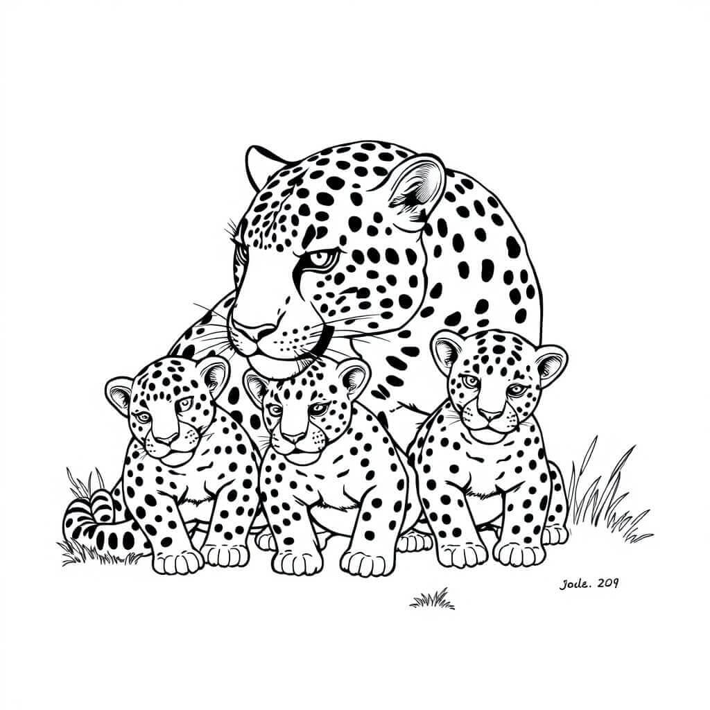 Desenho de Onças Pintadas para imprimir