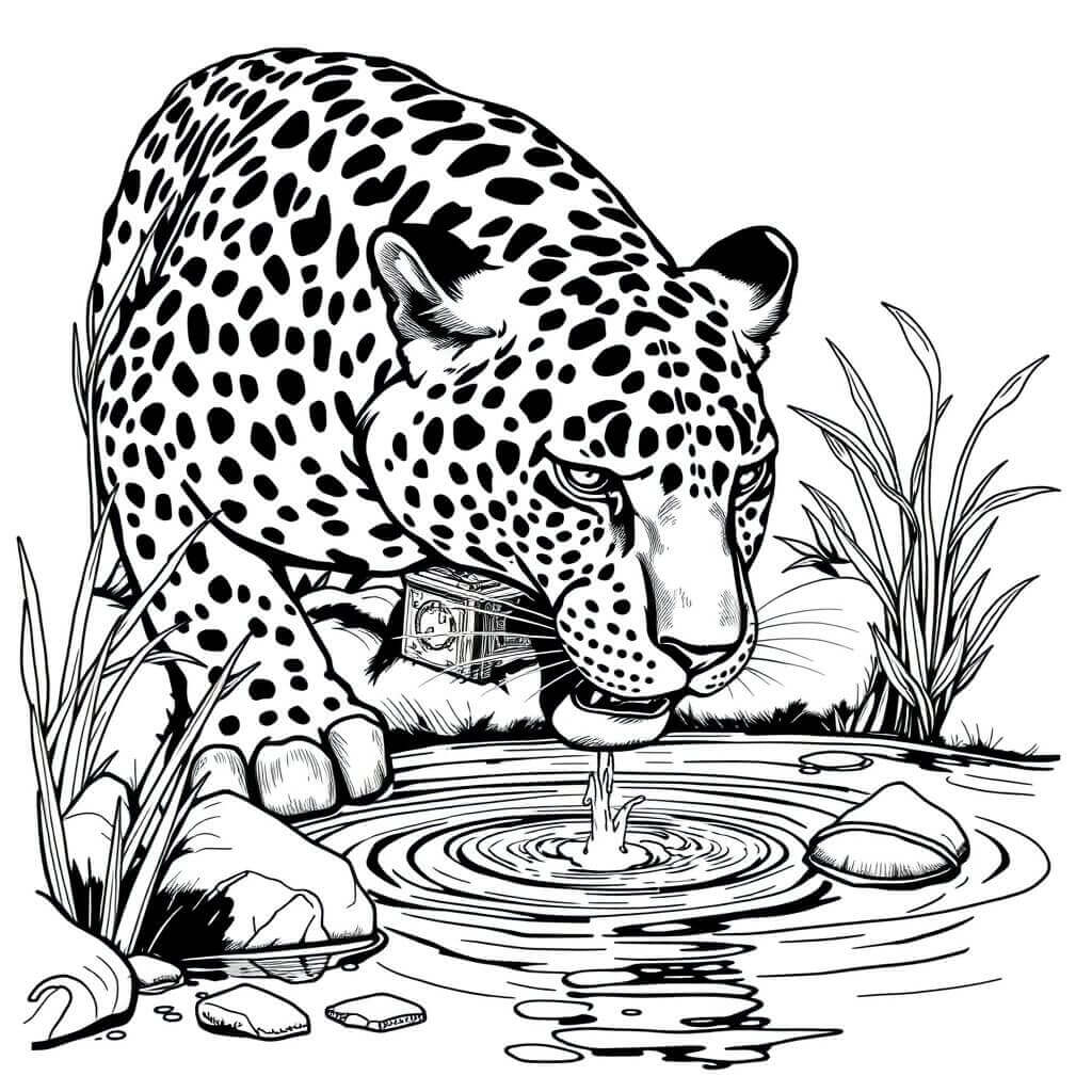Desenho de Onças Pintadas para imprimir