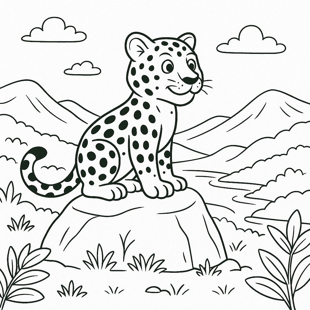 Desenho de Onças Pintadas para imprimir