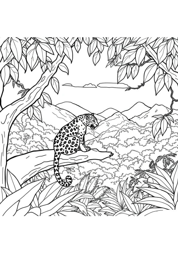 Desenho de Onças Pintadas para imprimir