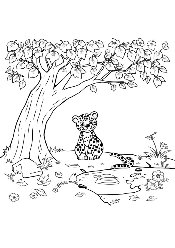 Desenho de Onças Pintadas para imprimir