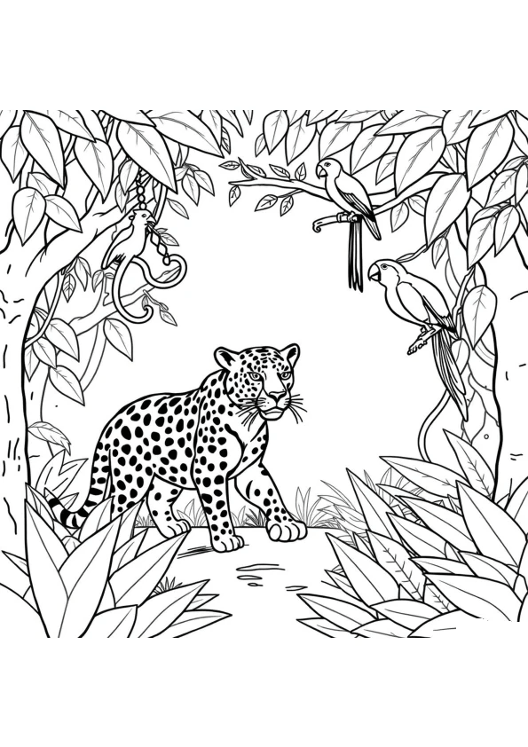 Desenho de Onças Pintadas para imprimir