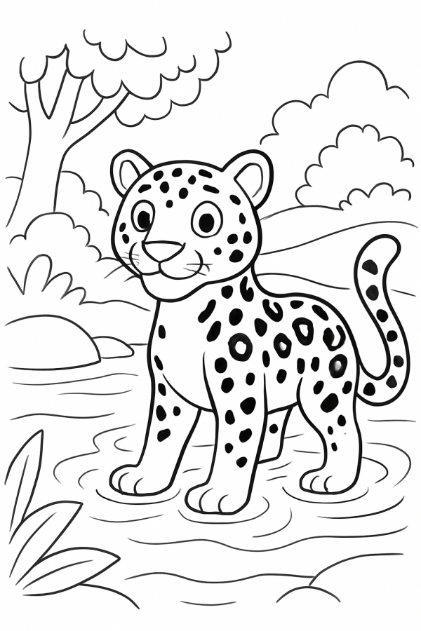 Desenho de Onças Pintadas para imprimir