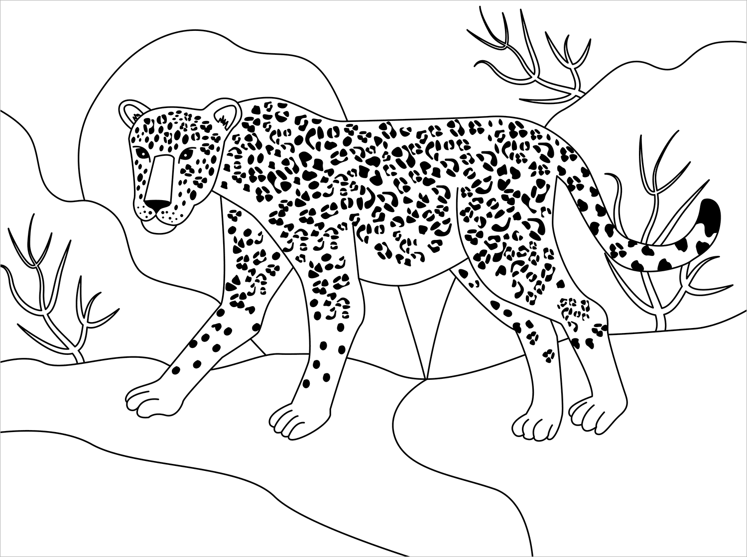 Desenho de Onças Pintadas para imprimir
