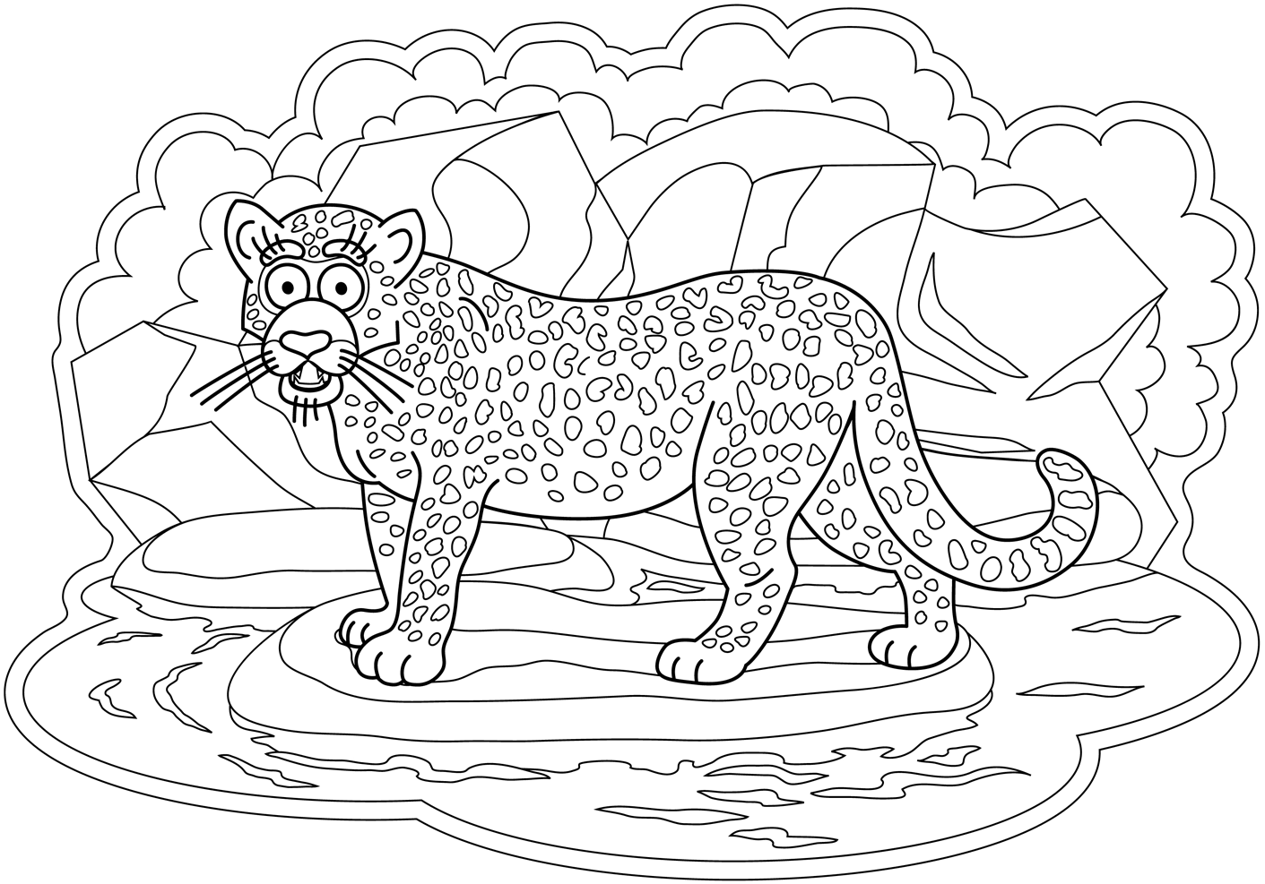 Desenho de Onças Pintadas para imprimir