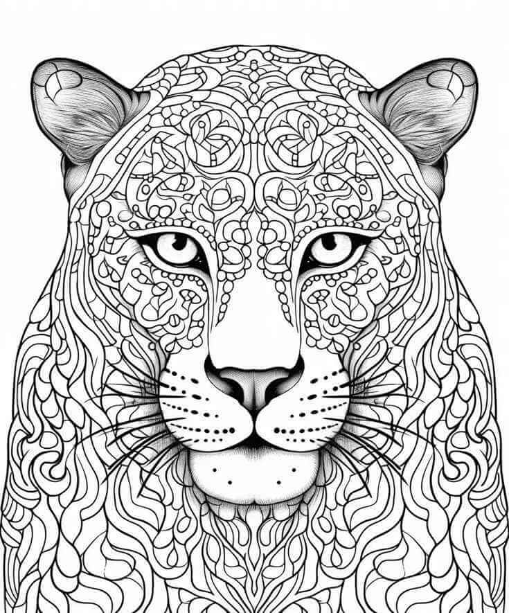 Desenho de Onças Pintadas para imprimir