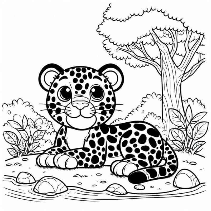 Desenho de Onças Pintadas para imprimir