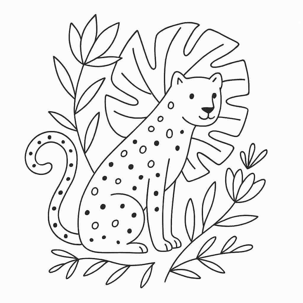 Desenho de Onças Pintadas para imprimir