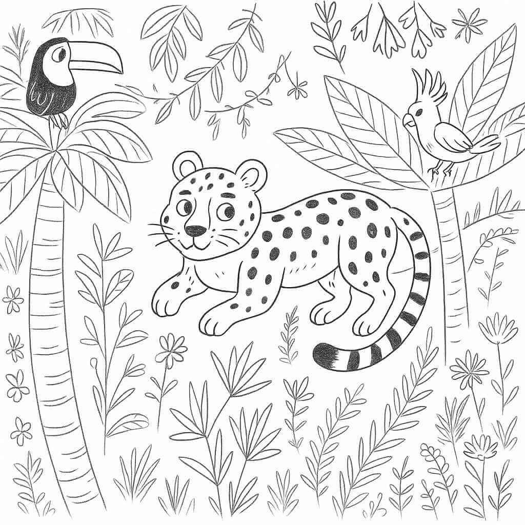 Desenho de Onças Pintadas para imprimir