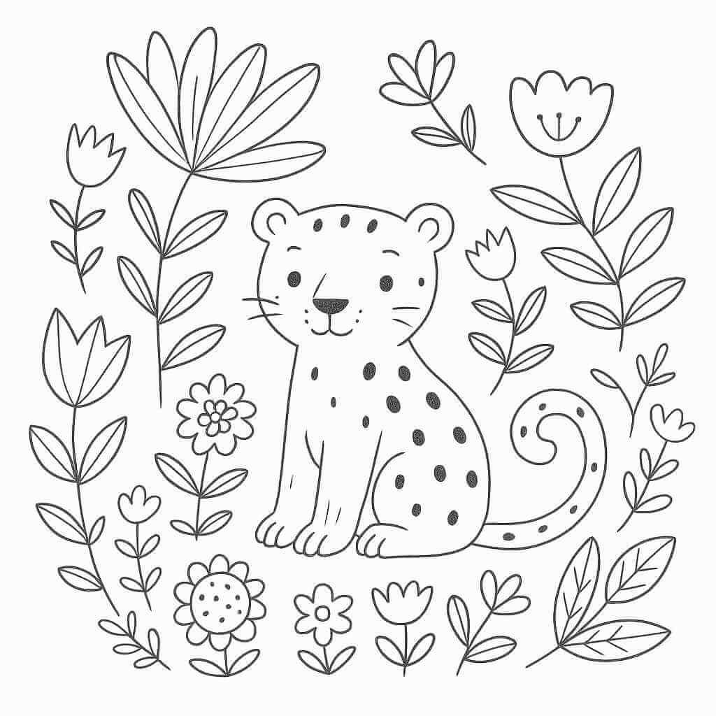 Desenho de Onças Pintadas para imprimir