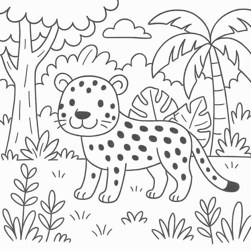 Desenho de Onças Pintadas para imprimir
